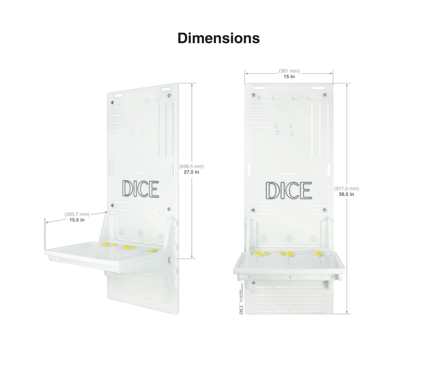 DICE™ Panel Wall Mount - Spill Containment Shelf