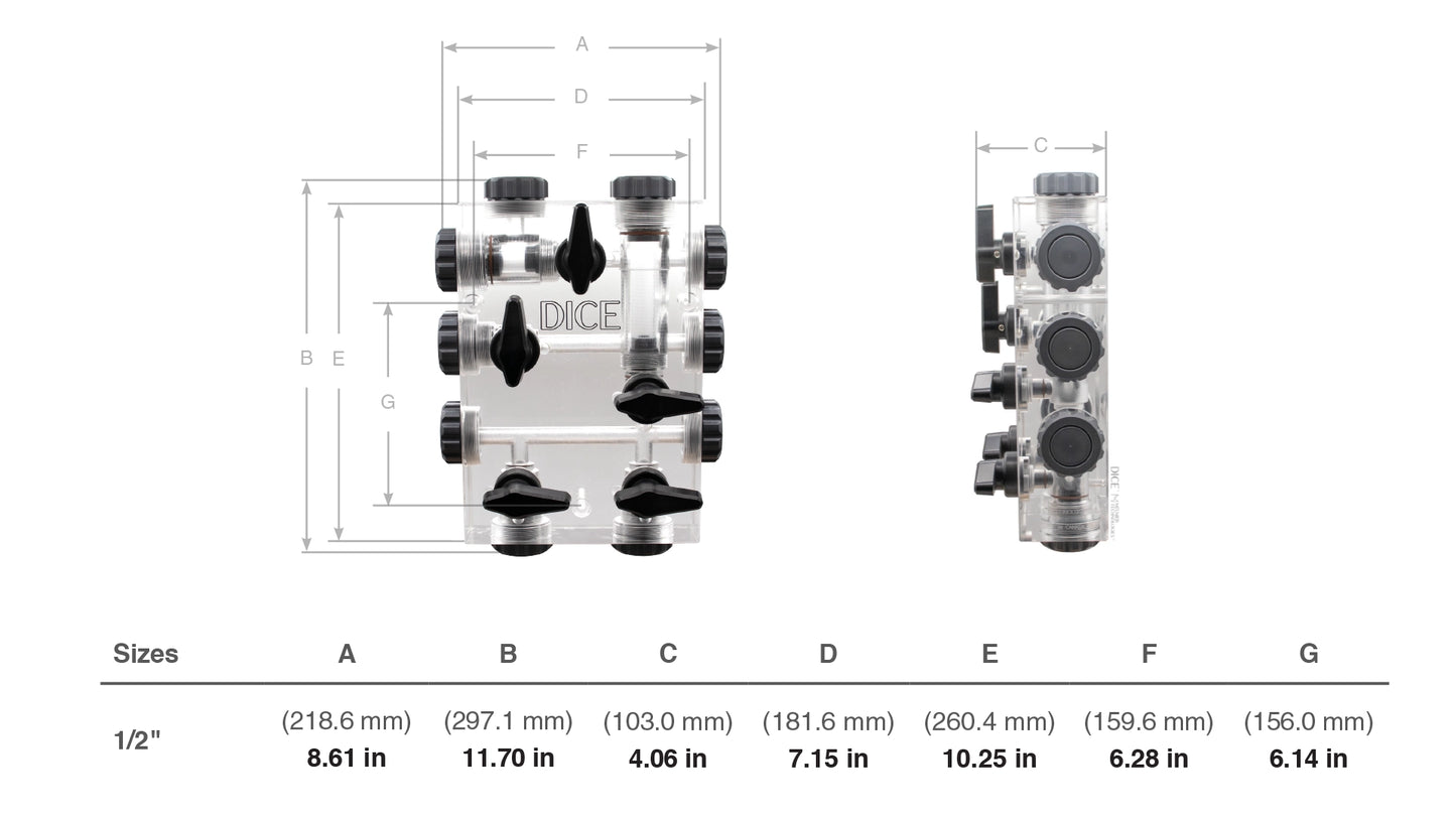 DICE™ Suction block 1/2''